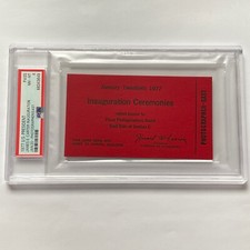 1977 President Jimmy Carter Inauguration Photographer Full Ticket Pass PSA 8 picture