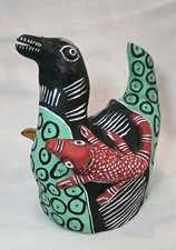 Vintage Ocumicho Style Whimsical Hand Painted Clay Folk Art Sculpture Read picture