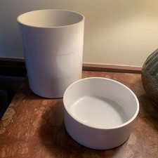 Vtg 70’s (4) White Peter Pan 5” Round Melamine Stackable Bowls USA Modernists picture