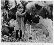 Helen Harmon pats a cow a scene from United Artist movie Where Lili- Old Photo picture