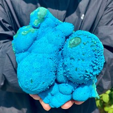 3.39LB Rare Gypsum on Blue Cyanotrichite with Malachite on Matrix from China picture