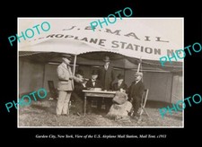 OLD LARGE HISTORIC PHOTO GARDEN CITY NEW YORK, US AIRPLANE MAIL STATION c1911 picture