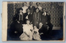c1910's Family Gathering Children Boy With Doll  RPPC Photo Antique Postcard picture