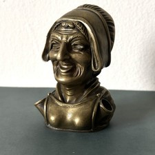 Antique Bronze Grotesque Peasant Woman Inkwell, 19th Century picture