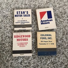 LOT OF VTG MATCHBOOK matches automobile car THEME gabriel shocks American motors picture