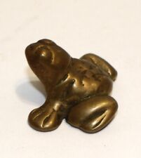 Nonni's  Frog Collection: Vintage Solid Brass Frog Paperweight 1.5 Inch picture