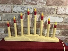 Vintage Christmas 8 Light Candle Candelabra Electric Window Blow Mold~New Bulbs picture