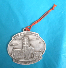 Pewter Immaculate Conception Church Christmas Ornament Lake Charles Louisiana picture