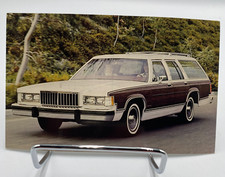 Vtg 1984 Mercury Grand Marquis Colony Park Station Wagon Car Dealer Card picture