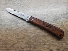 VTG WW2 German Puma-Werk Solingen Folding Pocket Knife Wood Handle Rare picture