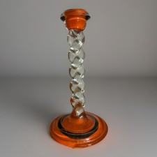 1920 Black Candlestick Holder Rim Orange by LANCASTER Discontinued RARE picture