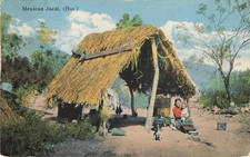 1917 Mexican Jacal Hut Texas Border Woman Child Dog Postcard Nic Tengg picture