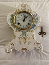 Vintage 1982 Franklin Mint Porcelain Clock SNHF Franz Hermle With Key Working picture