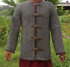 Aluminum Darkened Antique chainmail hauberk chainmail shirt,10mm Flat With Solid picture