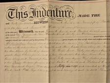 1865 antique DEED INDENTURE THOMAS SMITH to SAM HIBBS buckingham bucks cty pa  picture