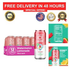 Sparkling Ice Caffeine Watermelon Lemonade Sparkling Water 12 Pack 16 fl oz Cans picture