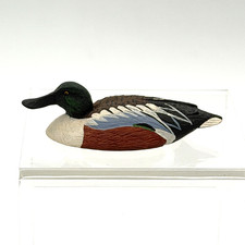 1982 John Graham Northern Shoveler Miniature Duck Figurine Signed Vintage picture