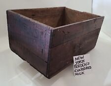 Borden's Wood Crate Evaporated Milk Vintage New York Wooden Dairy Box  Antique ⬇ picture