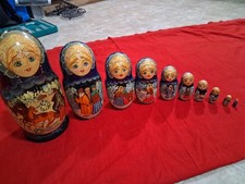 Authentic Hand-Painted 10-Piece Russian Matryoshka Nesting Doll Set picture