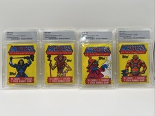 1984 Topps Masters Of The Universe Set of 4 Wax Packs Unopened Encapsulated picture