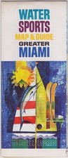 1960's Greater Miami Florida Fishing & Water Sports Color Map Brochure picture