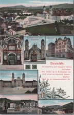 Stiftskirche Rathaus Einsiedeln Switzerland Edelweiss Kunzli 1900s Postcard picture
