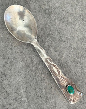 RARE UITA21 United Indian Traders Association NAVAJO Turquoise Sterling Spoon picture