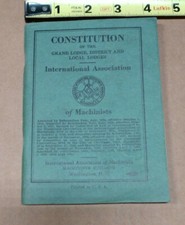 1942 Constitution Grand Lodge International Association of Machinists EUC WWII picture