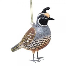 Hand Blown Glass Cobane California Quil Bird Ornament Cobane D452 picture