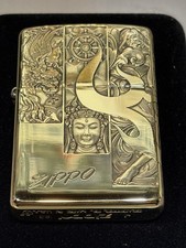 RARE 3-SIDE  BUDDHA AND DEMONS ZIPPO LIGHTS WITH VELVET BOX picture