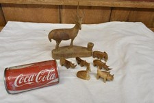Vintage Genuine Besmo Hand Carved Wooden Animals picture