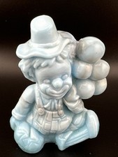 VINTAGE MOSSER ART GLASS NIKI BALLOON EVERYBODY LOVES A CLOWN BLUE SLAG 1981 picture