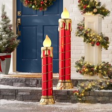 Member's Mark Pre-Lit Oversized Candlesticks, Set of 2 picture