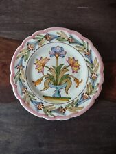 Vintage Traditional Chios Greek Art Ceramic Plate Floral Wall Hangings Signed  picture