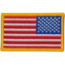 Reverse American Flag Patch Full Color; Army Combat Uniform (ACU); Hook Fastener picture