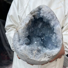 17.9lb Large Natural Blue Celestite Crystal Geode Quartz Cluster Mineral Specime picture