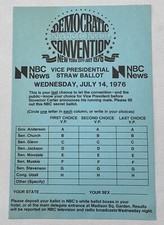 1976 Democratic Party Convention Vice President Straw Ballot NBC News Ballot picture