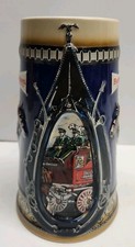 Vintage 1988 Budweiser Beer Stein Horse Harness CS94 Ceramarte Brazil  picture