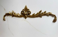 Vintage 16” Solid Brass Rococo Wall Mount Architectural Salvage Leaf Applique picture