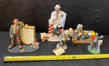 Emmett Kelly Jr. Clown figure lot of 5 Flambro Stanton Arts figurine collection picture