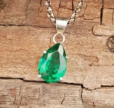 25.80 Ct Natural Green Emerald Pear Cut Pendant IGL Loose Gems 6YNZ picture
