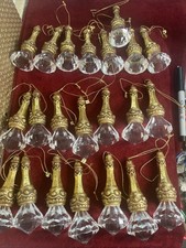 Set Of 22 Acrylic Clear Teardrop  Vintage Style Ornaments picture