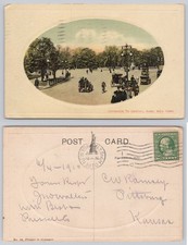 1910 Central Park Entrance New York City Postcard Horse & Auto Traffic picture