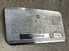 Quiet Birdmen Membership Card ~ Secret Society ~ Super Rare Low Serial picture