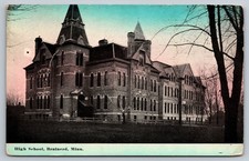 High School Brainerd MN Vintage Postcard Minnesota 1912 Historic Building picture