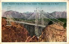 Vintage Postcard- Suspension Bridge, Royal Gorge, CO Early 1900s picture