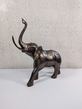 Solid Brass Elephant Figurine Statue Trunk Up Lucky Home Decor picture