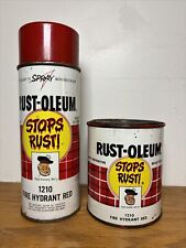 1962 Vintage Rustoleum Fire Hydrant Red Can & Matching Pint picture