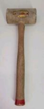 VTG Antique C.S. Osborne & Co Rawhide Wooden Mallet Hammer Tool England Rare picture