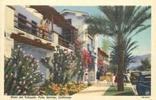 Hotel del Tahquitz Palm Springs California Linen Postcard 1940s Vintage picture